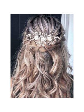 ❤️Women Silver Flower Bride Hair Vine Leaf  Hair Piece Beaded Headpieces Jewelry